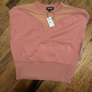 Express Crop Sweater with mesh detail size xl